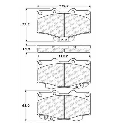 Centric Parts Posi-Quiet Extended Wear, 106.04100 106.04100